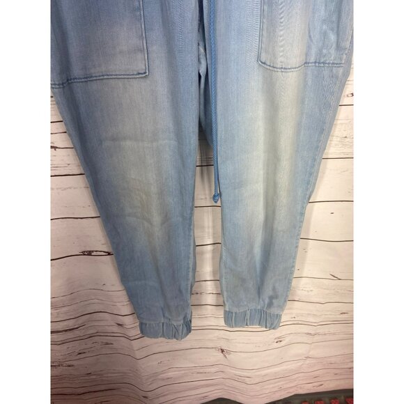 Side Stitch Light Wash Drawstring Elastic Waist Size Small Pants‎ - Picture 4 of 6